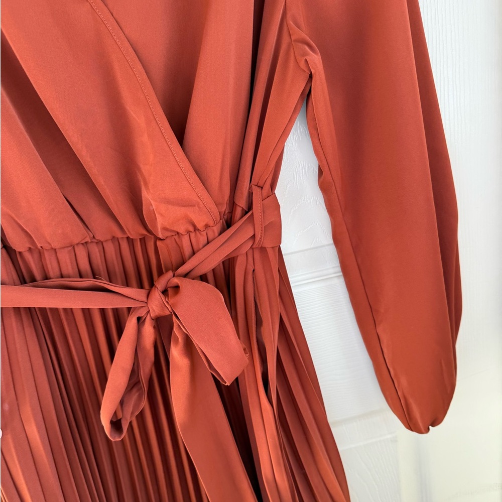 BloomChic Rust Long Sleeve Dress - Picture 2 of 6